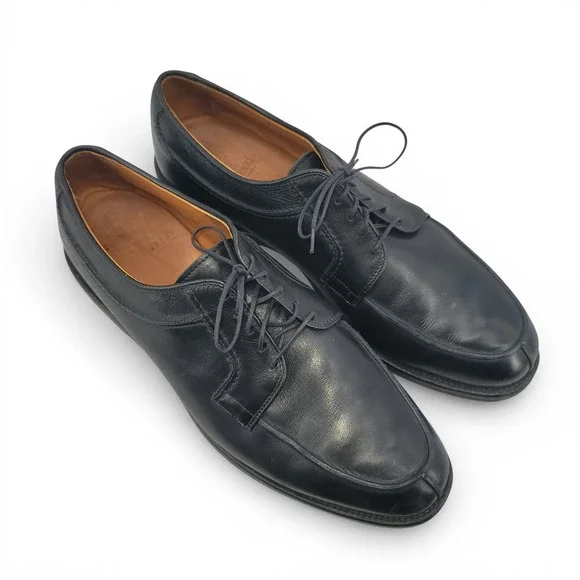 Allen Edmonds Mens 10D Stockbridge Shoes Leather Black Split Toe Blucher USA